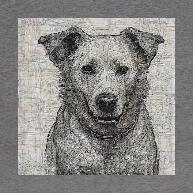 Dog Sketch Design by Dreamy Canvas Art